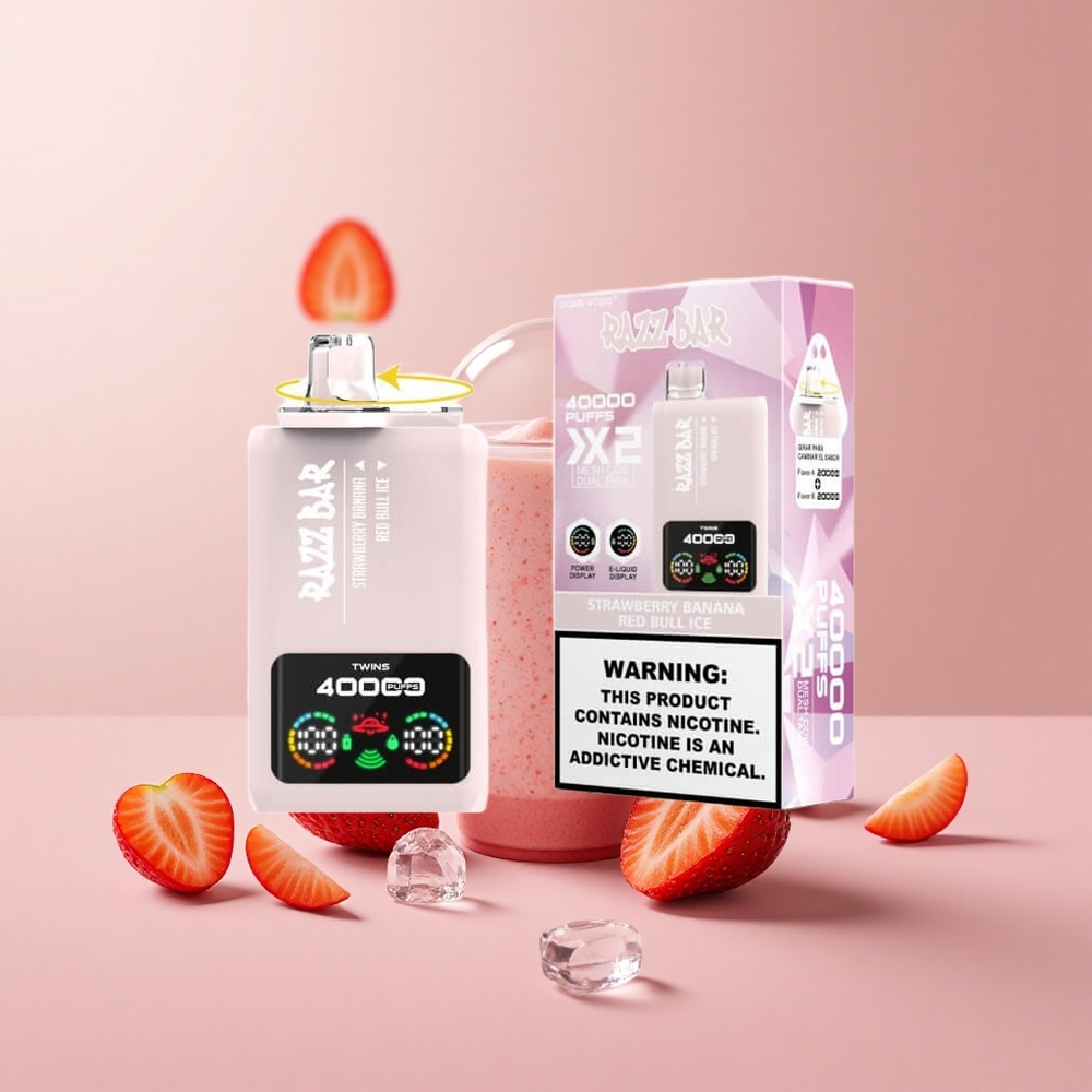 Razz Bar 40000 Puffs Egyszer Használatos Vape Eper-Banán_Vörös Bull Jég 650mAh Akku 2%,5% Nikotintartalom Razz Bar 40000 Puffs Egyszer Használatos Vape Eper-Banán_Vörös Bull Jég 650mAh Akku 2%,5% Nikotintartalom