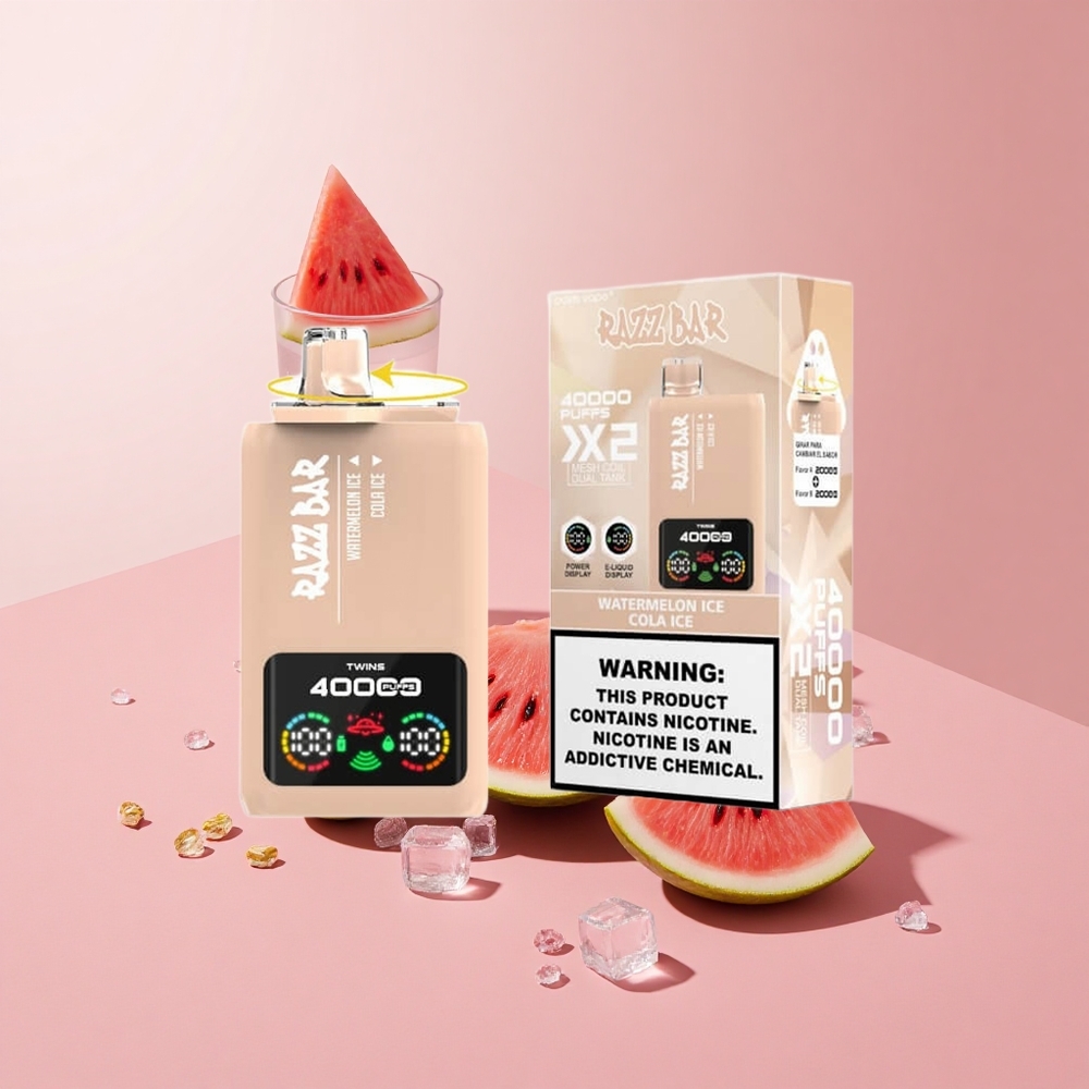 Razz Bar 40000 Puffs Egyszer Használatos Vape Görögdinnye Jég_Kóla Jég, Kijelzővel, Type-C Port Razz Bar 40000 Puffs Egyszer Használatos Vape Görögdinnye Jég_Kóla Jég, Kijelzővel, Type-C Port