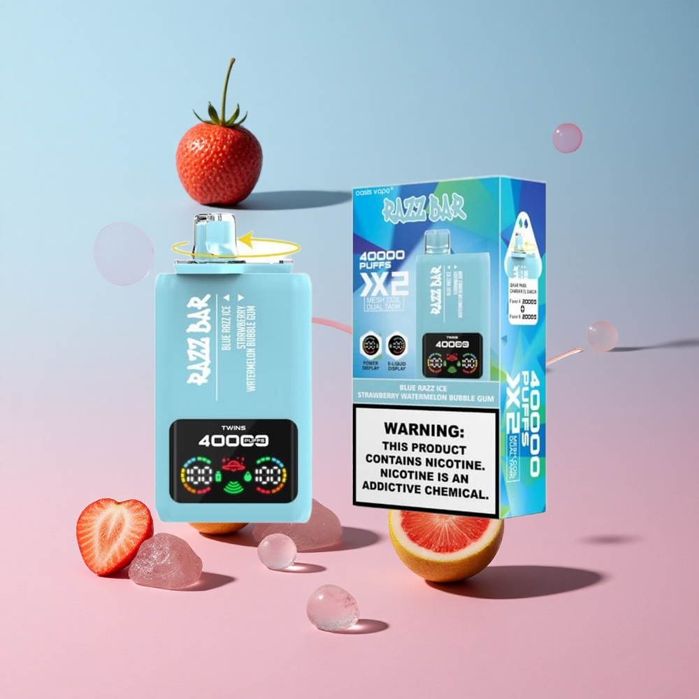 Razz Bar 40000 Puffs Egyszer Használatos Vape Kék Áfonya Jég-Epres-görögdinnye rágógumi, 650 Mah Akkumulátor Razz Bar 40000 Puffs Egyszer Használatos Vape Kék Áfonya Jég-Epres-görögdinnye rágógumi, 650 Mah Akkumulátor