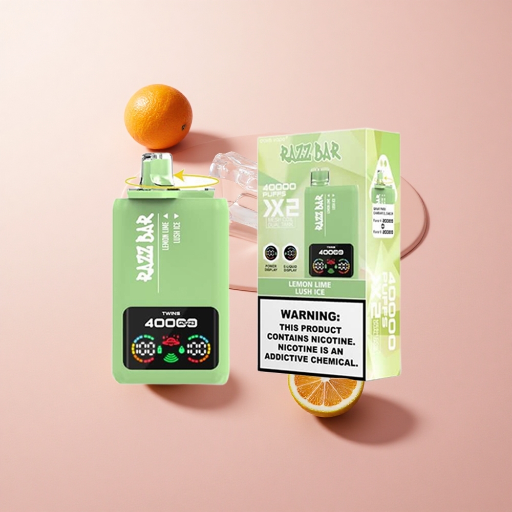 Razz Bar 40000 Puffs Eldobható E-cigaretta Citrom Lime_Lush Jég és Áfonya 2%,5% Nikotintartalom Razz Bar 40000 Puffs Eldobható E-cigaretta Citrom Lime_Lush Jég és Áfonya 2%,5% Nikotintartalom