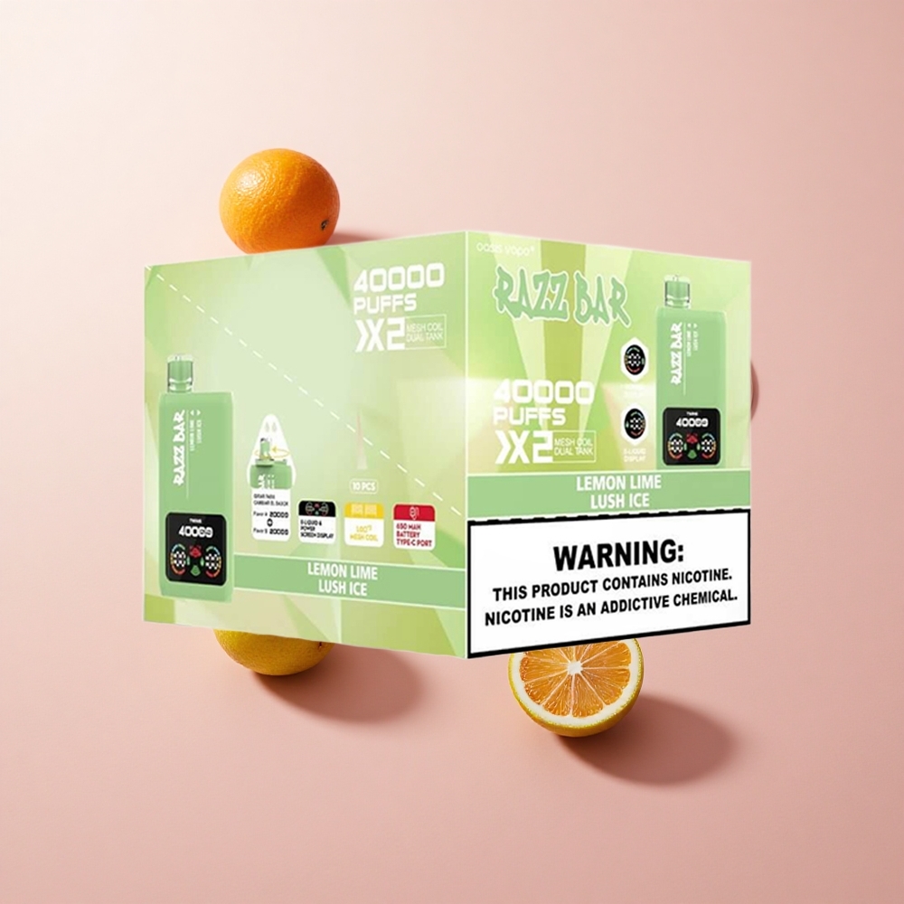 Razz Bar 40000 Puffs Eldobható E-cigaretta Citrom Lime_Lush Jég és Áfonya 2%,5% Nikotintartalom