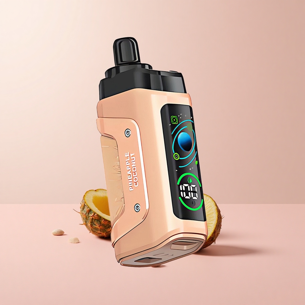 Razz Bar 45000 Puffs Ananászos kókusz Eldobható E-cigaretta Beállítható Légáramlással és 20 mg/ml Nikotinerősséggel Razz Bar 45000 Puffs Ananászos kókusz Eldobható E-cigaretta Beállítható Légáramlással és 20 mg/ml Nikotinerősséggel