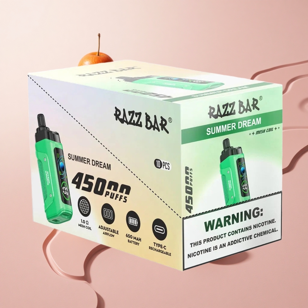 Razz Bar 45000 Puffs Egyszer Használatos E-cigaretta Nyári Álom