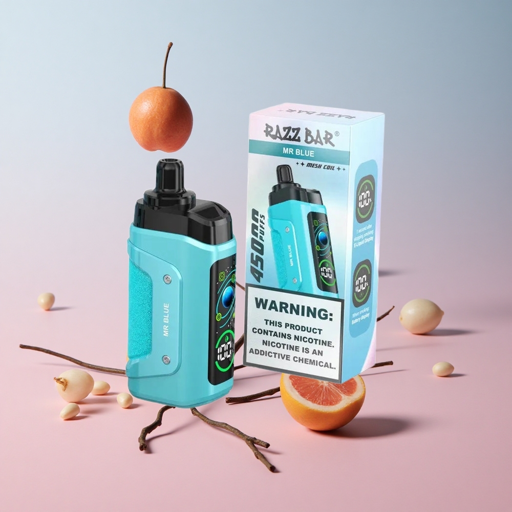 Razz Bar 45000 Puffs Eldobható E-cigaretta Mr Kék és Málna