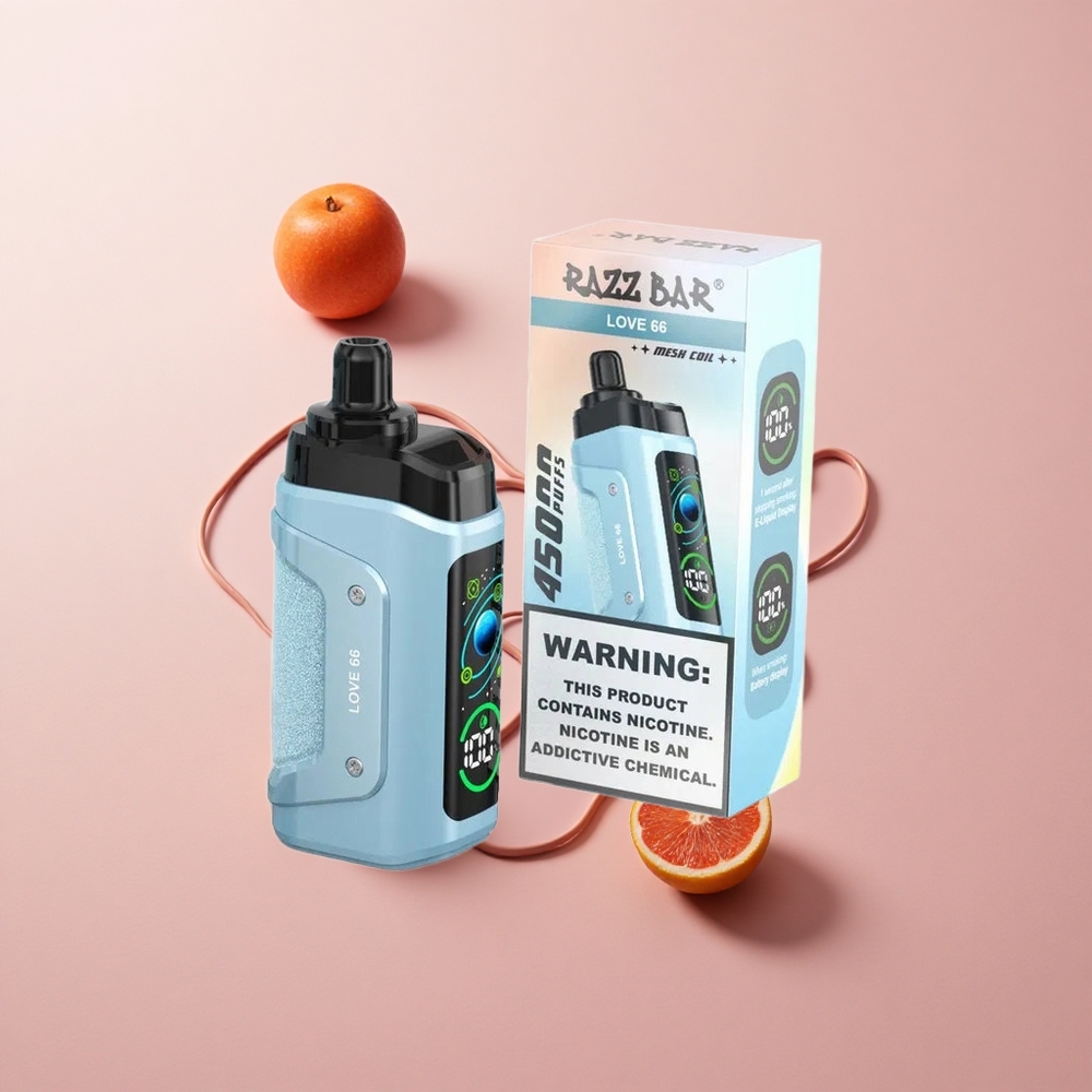 Razz Bar 45000 Puffs Eldobható E-cigaretta Szerelem 66 Íz, 1.0 Ohm Mesh Coil, Beállítható Légáramlás