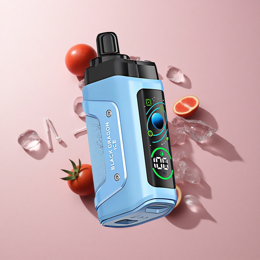 Razz Bar 45000 Puffs Elszívható E-cigaretta Fekete Sárkány Jég és Málna Íz, Beállítható Légáramlás, 650 mAh Akku Razz Bar 45000 Puffs Elszívható E-cigaretta Fekete Sárkány Jég és Málna Íz, Beállítható Légáramlás, 650 mAh Akku