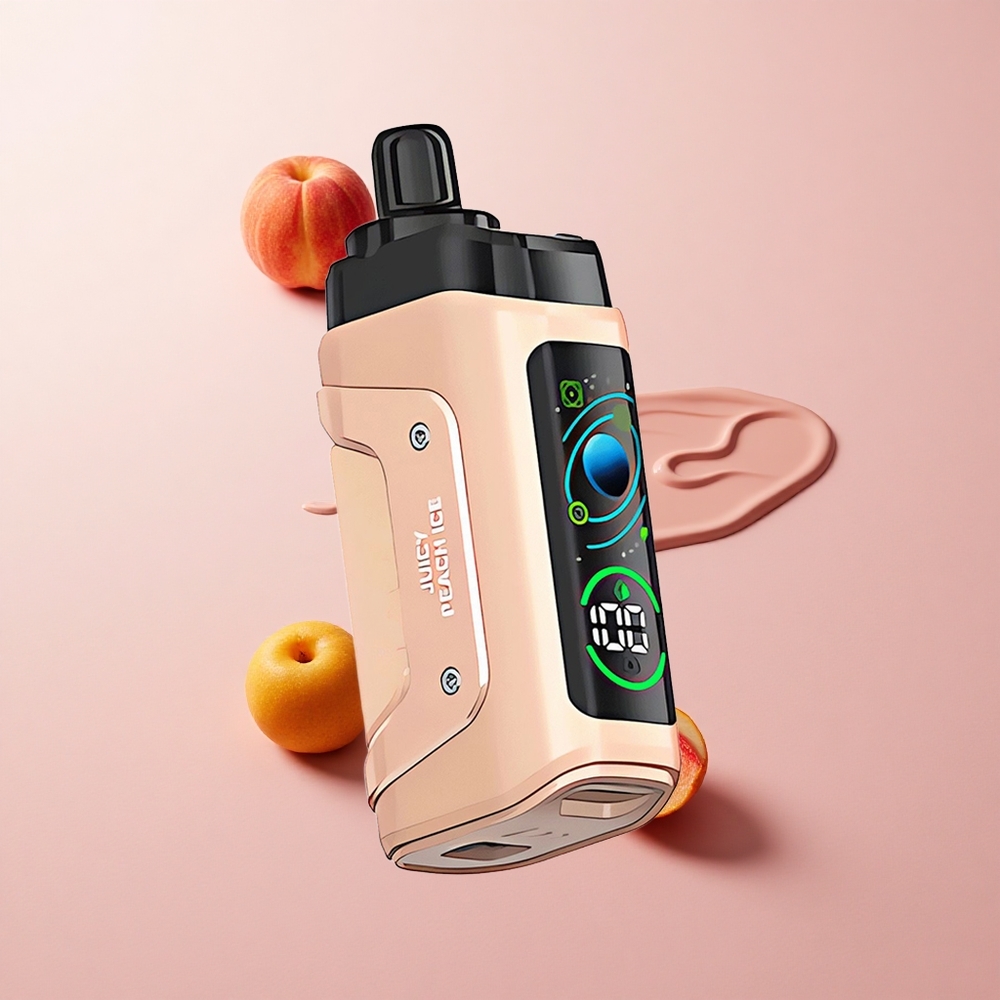 Razz Bar 45000 Puffs Elszívható E-szigi Juicy Peach Jég és Áfonya, Beállítható Légáramlás, 20 mg/ml Nikotin