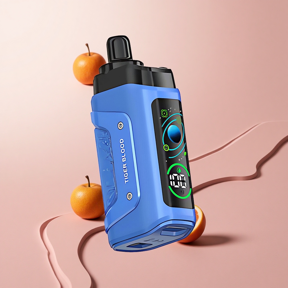 Razz Bar 45000 Puffs Tiger Vér és Málna Eldobható E-pohár Beállítható Légáramlással és Type-C Töltéssel