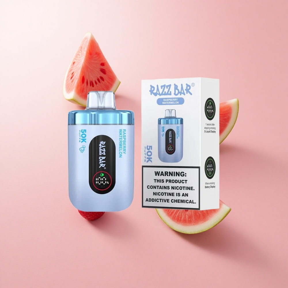 Razz Bar 50K Puffs Eldobható E-cigaretta Málna Görögdinnye 50000 Boff Razz Bar 50K Puffs Eldobható E-cigaretta Málna Görögdinnye 50000 Boff