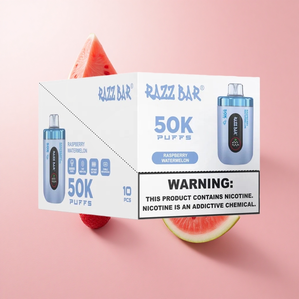 Razz Bar 50K Puffs Eldobható E-cigaretta Málna Görögdinnye 50000 Boff