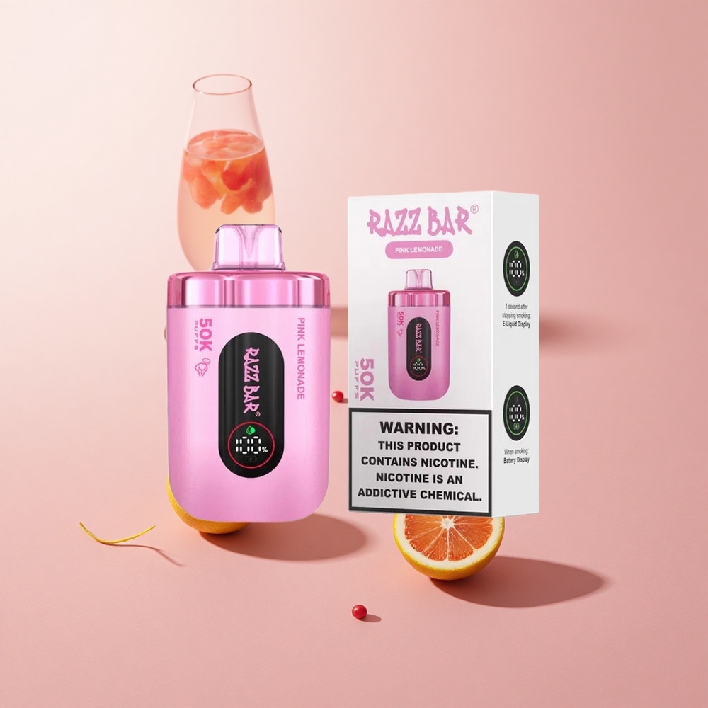 Razz Bar 50K Puffs Eldobható E-cigaretta Málnalimonádé – 50000 Puffs, Type-C Töltés Razz Bar 50K Puffs Eldobható E-cigaretta Málnalimonádé – 50000 Puffs, Type-C Töltés