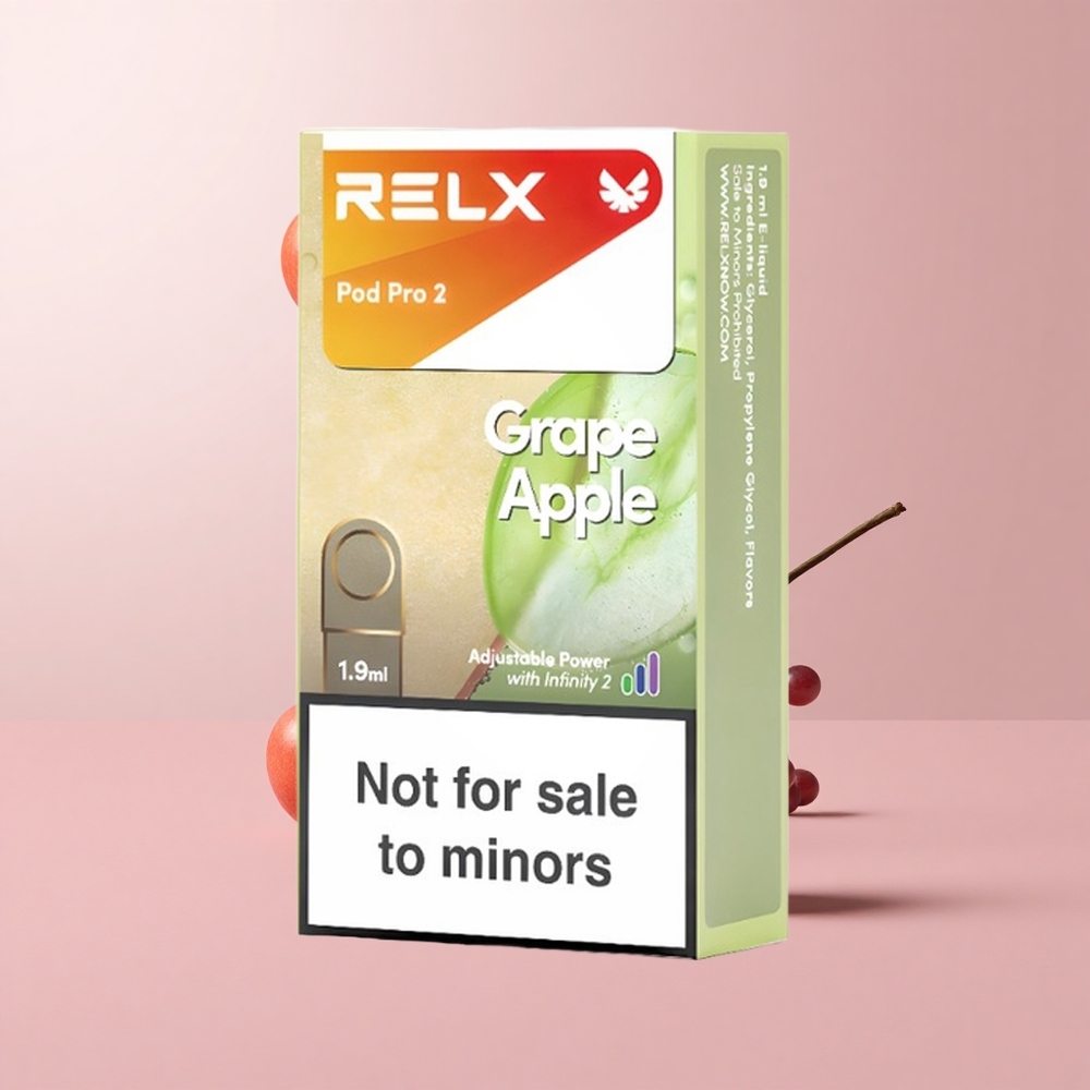 RELX Pod Pro 2 600 Puffs Alma Szőlő 0% nikotin 1,9ml RELX Pod Pro 2 600 Puffs Alma Szőlő 0% nikotin 1,9ml