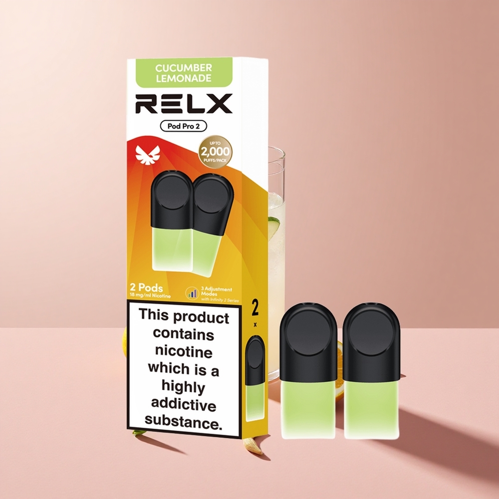 RELX Pod Pro 2 600 Puffs Ital-Üditő Uborka Limonádé 1,9ml tartály, 1,8% nikotin