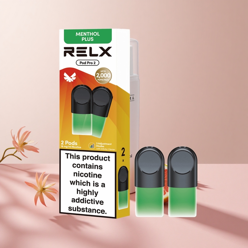 RELX Pod Pro 2 600 Puffs Menta-Mentol Plus (Nikotintartalom:1,8%, Verdőkapacitás:1,9ml)