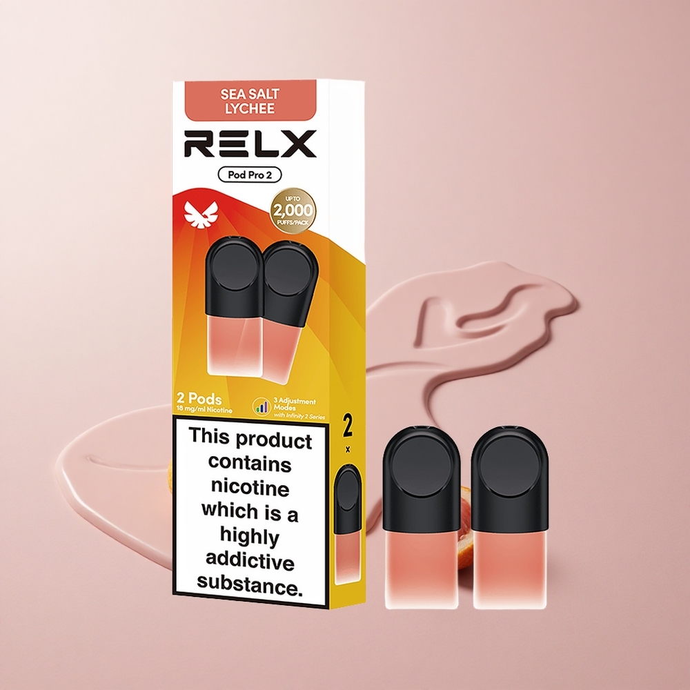RELX Pod Pro 2 600 Puffs Tengeri só Licsi íz 1,9ml-es tartály